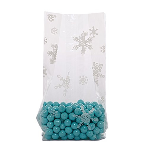 Snowflakes Cello Bags 4" x 2 1/2" x 9 1/2" - Pack of 25