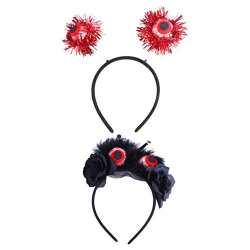FRCOLOR 2pcs Eyeball Headband Scary Halloween Eyes Headband Party Head Boppers -Black and Red- FRCOLOR 2pcs Eyeball Headband Scary Halloween Eyes Headband Party Head Boppers -Black and Red-