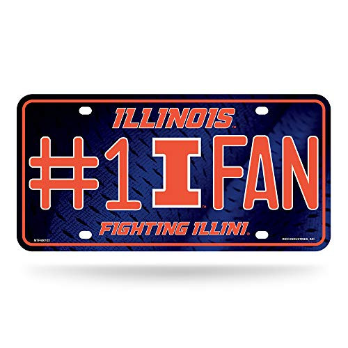 NCAA Illinois Fighting Illini -1 Fan Metal License Plate Tag