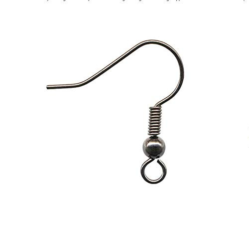 UnCommon Artistry Gun Metal Plated Ball and Coil Earring Wire Hooks -100- UnCommon Artistry Gun Metal Plated Ball and Coil Earring Wire Hooks -100-