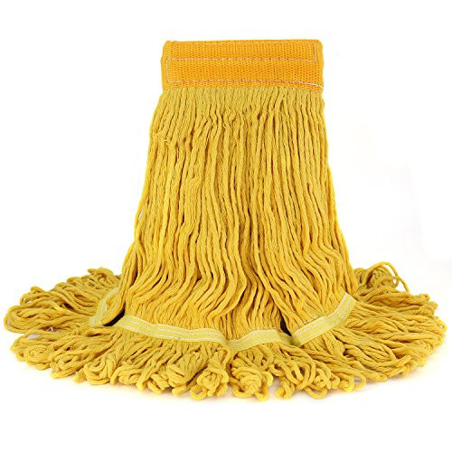 Rubbermaid Compatible Mop Head Heavy Duty Loop-End String Mop Refills Replacement for Rubbermaid Super Stitch Blend Large Blend Mop Heads Replacement (Yellow)