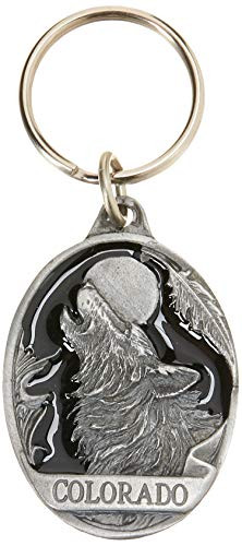 Siskiyou Automotive RK303E Metal Key Chain (Colorado Wolf Enameled Details)