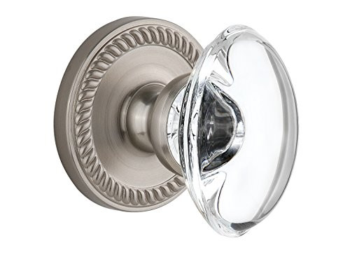 Grandeur Newport Rosette with Provence Crystal Knob, Single Dummy, Satin Nickel