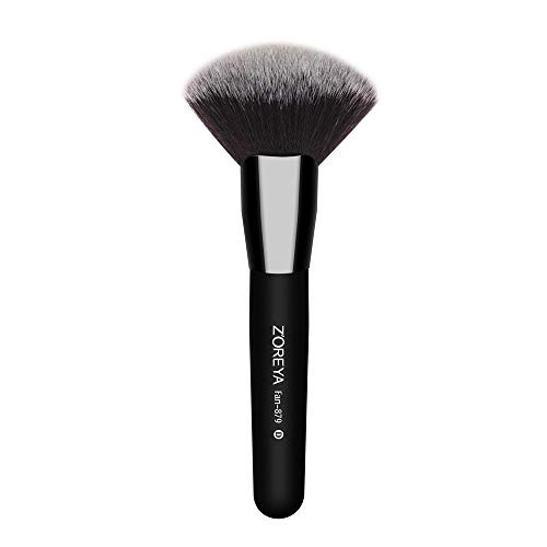 ZoePets 1pc Loose Honey Powder Makeup Brush Fan Blush Face Foundation Cosmetic Brush Tool