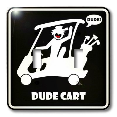 3dRose LLC lsp_13123_2 Dude Cart Black Sign 1, Double Toggle Switch