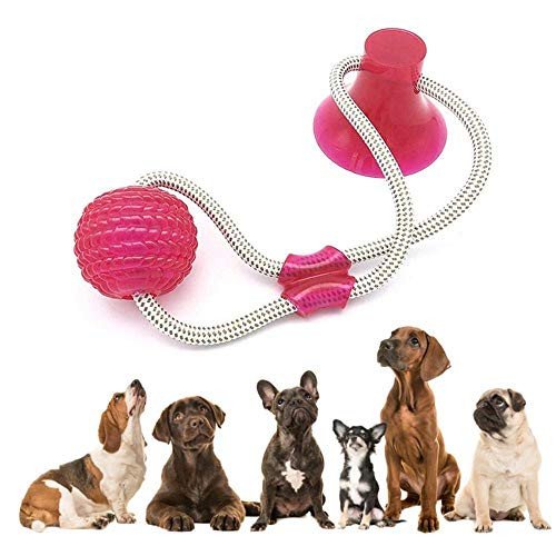 Hamkaw Dog Tug Rope Ball Toy with Suction Cup, Multifunction Pet Puppy Molar Bite Toy, Durable Cleaning Teeth Toy, Chew Toy for Adult Dogs Puppies Tugging, Pulling, Chewing, Playing