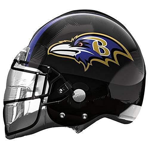 Anagram NFL Baltimore Ravens Football Helmet Foil Balloon, 21", Multicolored Anagram NFL Baltimore Ravens Football Helmet Foil Balloon, 21", Multicolored