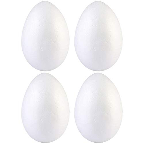 ARTIBETTER 4PCS Craft Foam Egg DIY Easter Eggs Styrofoam Polystyrene Foam Egg Styrofoam Balls for Flower Arranging Easter DIY Crafts Projects 15CM
