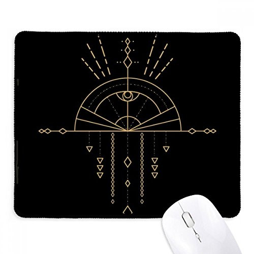 Totem Pattern Geometry Fan Alien Mousepad Stitched Edge Mat Rubber Gaming Pad