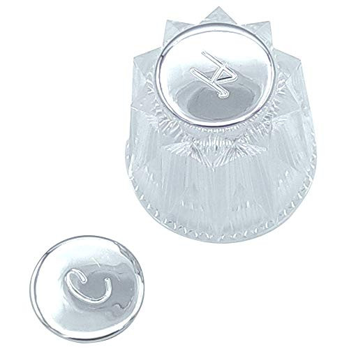 Lavatory Faucet 1 Piece Windsor Faucet Handle Replacement for P-P with 2 Piece Set of Hot and Cold Buttons, Clear Acrylic