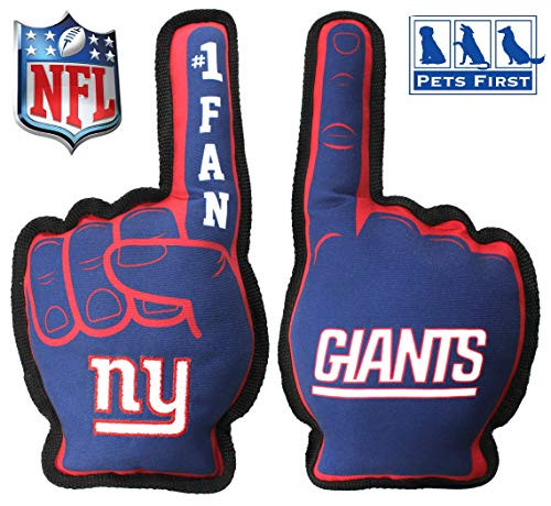 Pets First NFL New York Giants -1 Fan Toy for Dogs  and  Cats. Best Tough PET Toy with Inner Squeaker, Team Color, one Size -NYG-3277-
