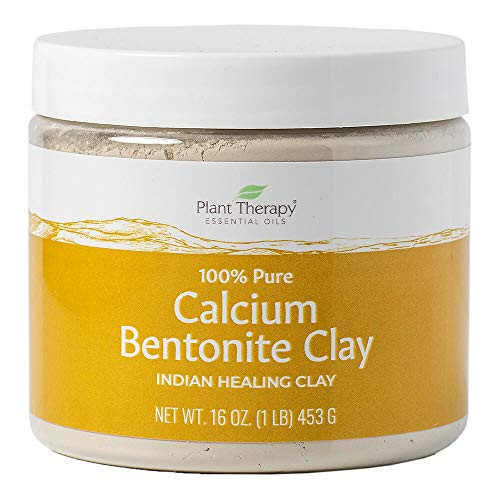 Plant Therapy Calcium Bentonite Clay -Indian Healing Clay- Deep Pore Cleansing Mask Facial, Body and Hair Mask, Natural Calcium Bentonite Clay, 16oz