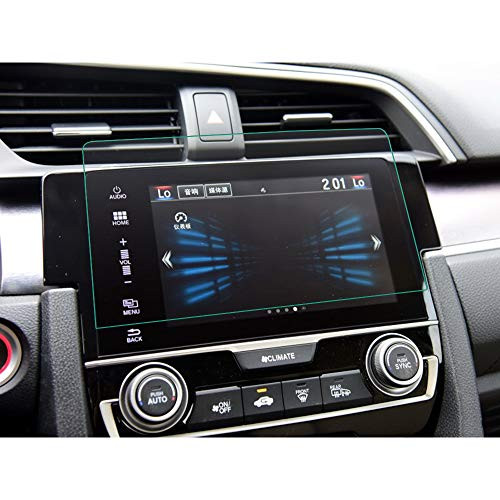 Navigation Glass for 10th Honda Civic,BUENNUS Tempered Glass Navigation Protector for Civic 2018 2017 2016 EX EX-L EX-T Touring Si Type R Hatchback 7 Inch Ladder-Shaped GPS Cover Protective Film