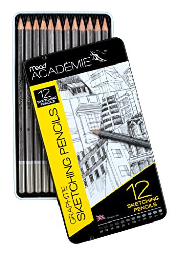 Mead Academie Graphite Sketching Pencils, 12 per Tin (98020)