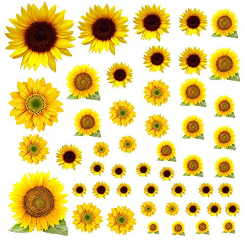 Sunflower Wall Stickers Decor Yellow Flower Wall Decals Daisy Flower Wall Stickers Sunflower Wall Decals for Bathroom Bedroom Living Room Kitchen
