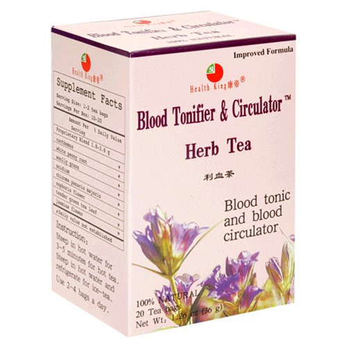 Health King Blood Tonifier & Circulator Herb Tea, Teabags, 20 Count Box