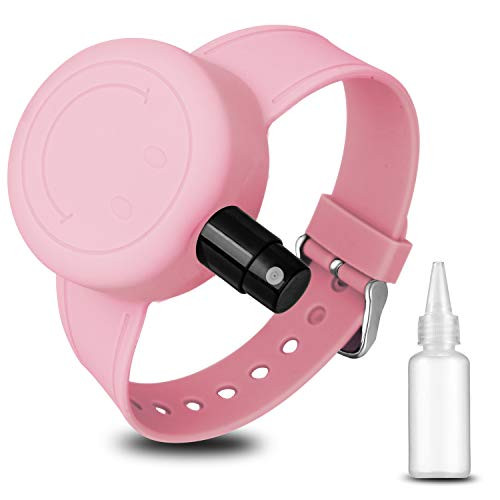 Hand Sanitizer Silicone Refillable Wristband Wearable Liquid Dispenser Pumps Hand Sanitizer Bracelet for Portable Travelling Dispenser - Pink Hand Sanitizer Silicone Refillable Wristband Wearable Liquid Dispenser Pumps Hand Sanitizer Bracelet for Portable Travelling Dispenser - Pink