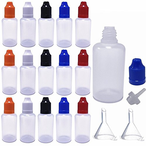 -30 Pack, 30ml- LDPE Dropper Bottle Funnel Eliquid Applicator Squeeze Dropping Bottle with Thin Tip