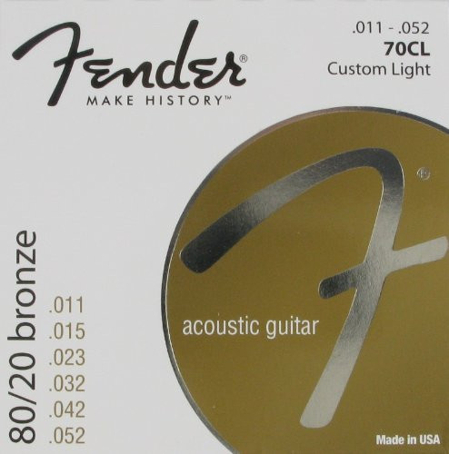 Fender 80/20 Bronze Acoustic Strings Ball End 70CL .011-.052 Gauges