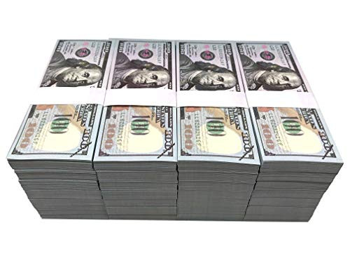 100PCS One Stack 100 Prop Money Full Print 2 Sided Motion Picture Money Face Money Dollar Bills Realistic Money Stacks,Copy Money Play Money That Looks Real for Movie, TV, Videos