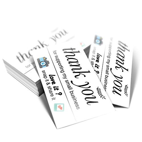 50 Thank You For Supporting My Small Business Cards -3.5 x 2 Inches- Thank You Cards for Online, Retail Store, Handmade Goods, Customer Package Inserts, Back Blank