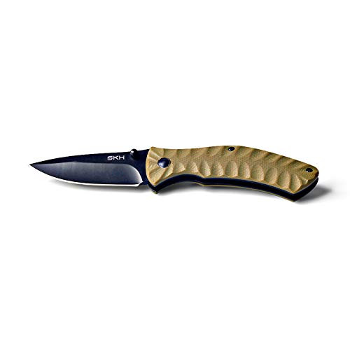 EDC Folding G10 Handle Hunting Knife, Everyday Carry, Tactial Pocket Knife for Hunting, Survival and Camping, Outdoor Tool with Pocket Clip