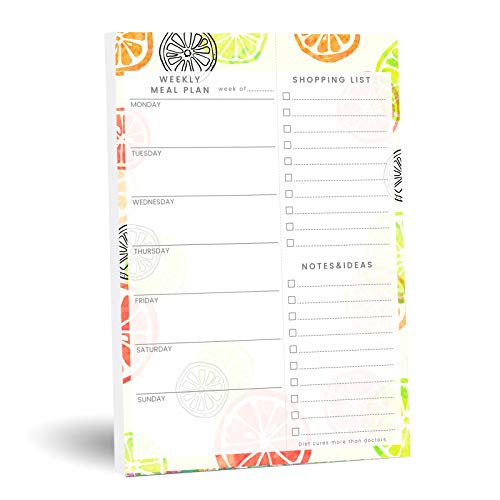 TSFPapier weekly planners Magnetic Meal Undated Planning Pad for Fridge Tear-Off Grocery Shopping List - Hanging Food/Menu Organizer Notepad with Magnet