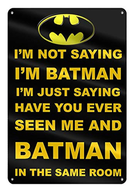 gaeruite Batman Metal Sign Poster Tin Vintage Pub Retro Garage Cafe Motorcycle Tin Signs Metal Signs 8x12 Inch