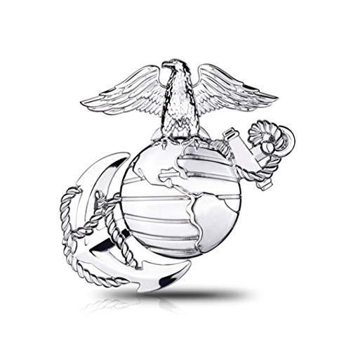 Marine Corps USMC Metal Car Emblem Sticker Decal-Silver-