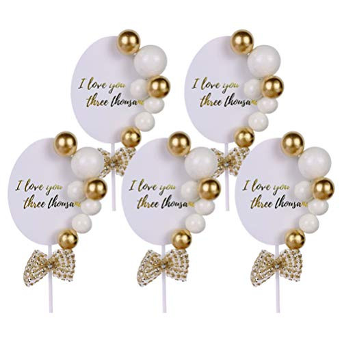 Amosfun 5Pcs Cake Insert Topper Small Ball Cupcake Topper Cupcake Stick Picks Decorative Party Cake Dessert Topper for Valentines Day Birthday Wedding Amosfun 5Pcs Cake Insert Topper Small Ball Cupcake Topper Cupcake Stick Picks Decorative Party Cake Dessert Topper for Valentines Day Birthday Wedding