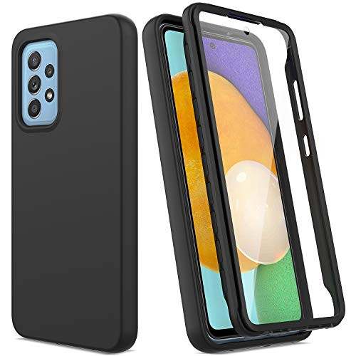 Case for Samsung Galaxy A52 5G, Galaxy A52 Case with Built in Screen Protector, Full Body Shockproof Phone Case Rugged Protective Cover for Samsung Galaxy A52 5G / A52 4G -Black-