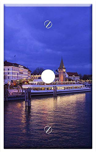 Single Hole Device Telephone/Cable Wall Plate Cover - Lindau Lake Constance Port Harbour Entrance Germany