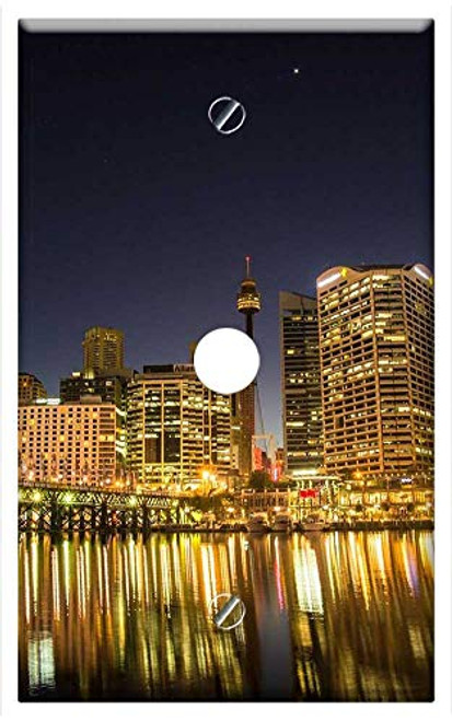 Single Hole Device Telephone/Cable Wall Plate Cover - Darling Harbour Sydney Australia City Skyline Single Hole Device Telephone/Cable Wall Plate Cover - Darling Harbour Sydney Australia City Skyline