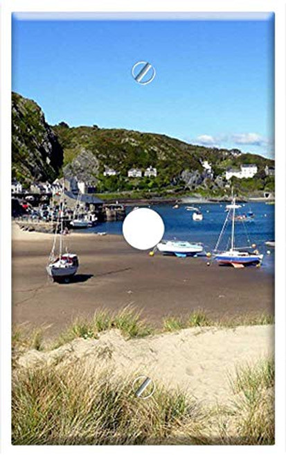 Single Hole Device Telephone/Cable Wall Plate Cover - Barmouth Wales Boats Harbour Sand Mawddach Single Hole Device Telephone/Cable Wall Plate Cover - Barmouth Wales Boats Harbour Sand Mawddach
