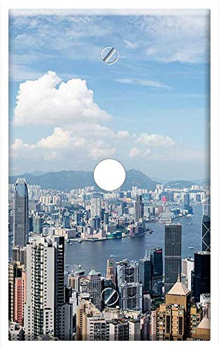 Single Hole Device Telephone/Cable Wall Plate Cover - Hong Kong Victoria Harbour Panorama Hong Kong City