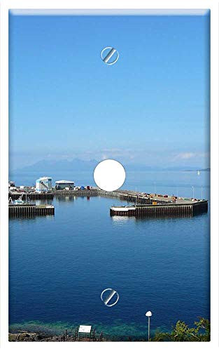 Single Hole Device Telephone/Cable Wall Plate Cover - Scotland Scottish Seascape Harbour Harbor Calmac