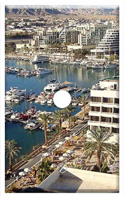 Single Hole Device Telephone/Cable Wall Plate Cover - Eilat Israel Harbour Architecture Skyline City Single Hole Device Telephone/Cable Wall Plate Cover - Eilat Israel Harbour Architecture Skyline City