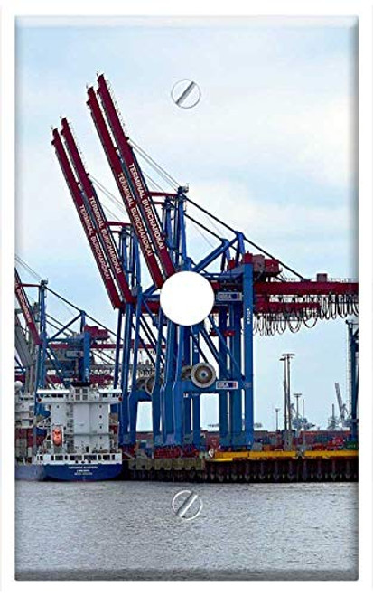 Single Hole Device Telephone/Cable Wall Plate Cover - Crane Cranes Port Hamburg Site Harbour Cranes 1 Single Hole Device Telephone/Cable Wall Plate Cover - Crane Cranes Port Hamburg Site Harbour Cranes 1