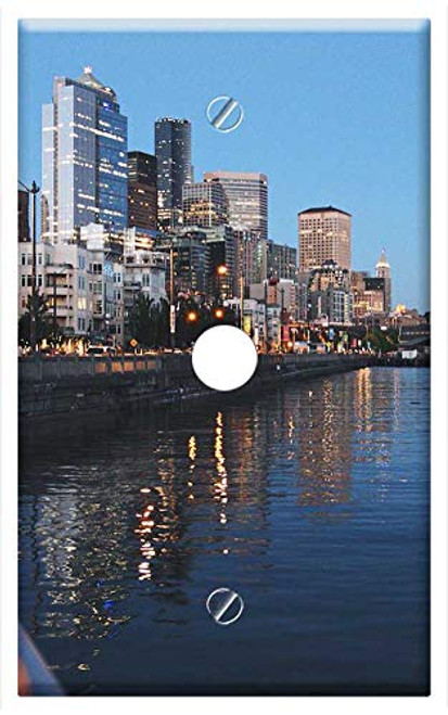 Single Hole Device Telephone/Cable Wall Plate Cover - Port Marina Harbor Harbour Boats Docks Buildings