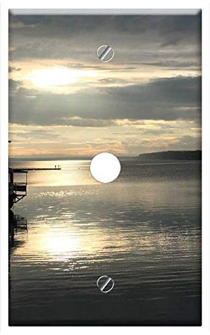 Single Hole Device Telephone/Cable Wall Plate Cover - Water Sweden Sunset Boat Harbour Harbor Baltic Single Hole Device Telephone/Cable Wall Plate Cover - Water Sweden Sunset Boat Harbour Harbor Baltic