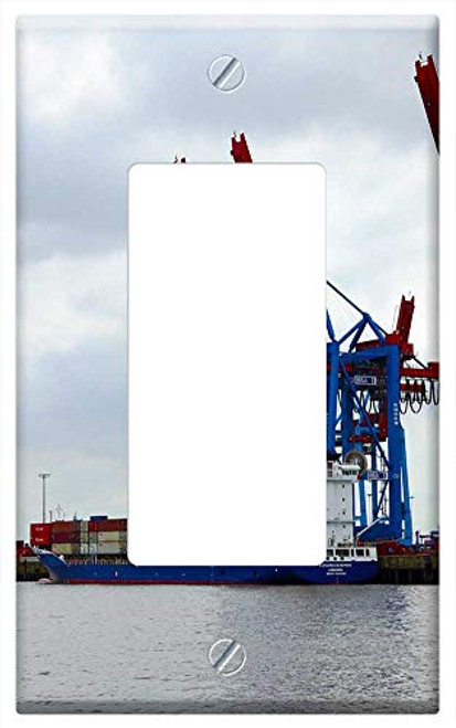 Switch Plate Single Rocker/GFCI - Crane Cranes Port Hamburg Site Harbour Cranes Switch Plate Single Rocker/GFCI - Crane Cranes Port Hamburg Site Harbour Cranes