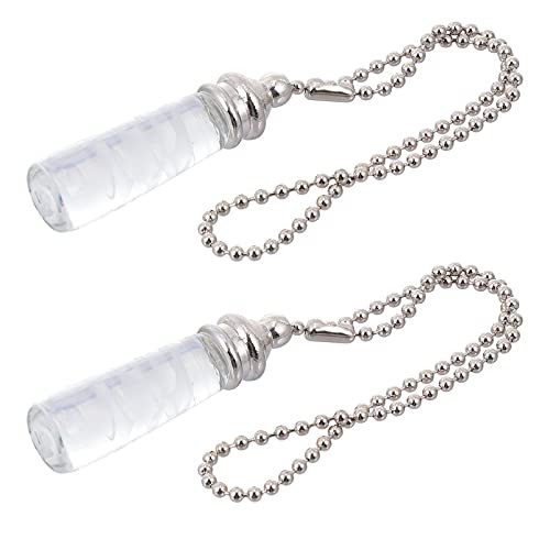 Mobestech 2pcs Ceiling Fan Pull Chain Clear Crystal Prism Ball Ornamen Crystal Cylindrical Pull Chain Extension For Ceiling Light Lamp Fan and Chain