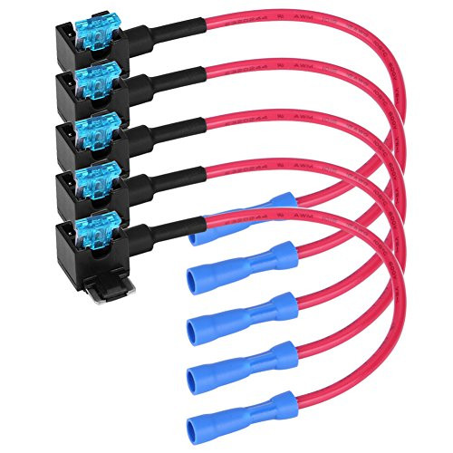 Car Add A Circuit Fuse Tap, Keenso Auto Fuse Adapter Blade Fuse Holder with 15A Blade Fuse Pack of 5(Micro Mini)