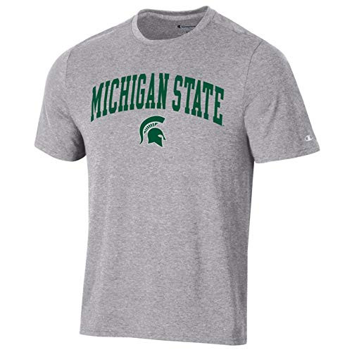Champion NCAA Michigan State Spartans Men's Field Day Short Sleeve Tee, Small, Oxford Grey