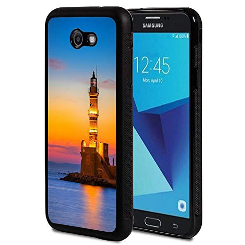 Galaxy J7 V/J7 Prime/J7 Perx/J7 Sky Pro/Galaxy Halo Case,Wonderful Sunset at Chania Old Harbour Design Slim Anti-Scratch Shockproof TPU Back Protective Cover Case for Samsung Galaxy J7 2017