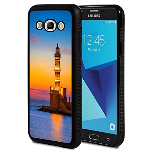 Galaxy J7 2016 Case, Galaxy J7 J710 Case,Wonderful Sunset at Chania Old Harbour Design Slim Anti-Scratch Shockproof TPU Back Protective Cover Case for Samsung Galaxy J7 2016 J710