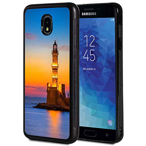 Galaxy J7 2018 Case,Wonderful Sunset at Chania Old Harbour Design Slim Anti-Scratch Shockproof TPU Back Protective Cover Case for Samsung Galaxy J7 2018