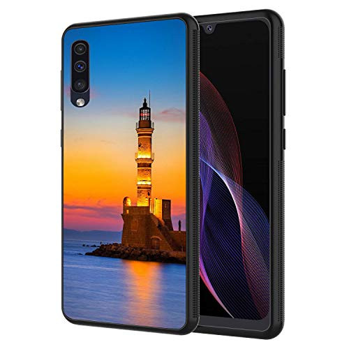 Galaxy A8S Case,Wonderful Sunset at Chania Old Harbour Design Slim Anti-Scratch Shockproof TPU Back Protective Cover Case for Samsung Galaxy A8S