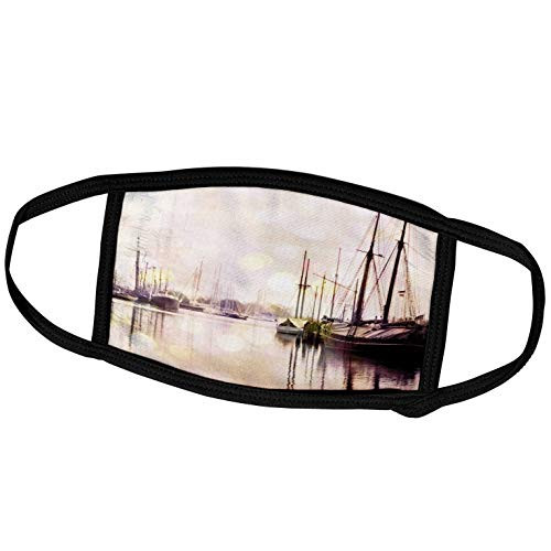 3dRose Media Collage of Harbour in North East Germany - Face Covers -fc_268264_3-