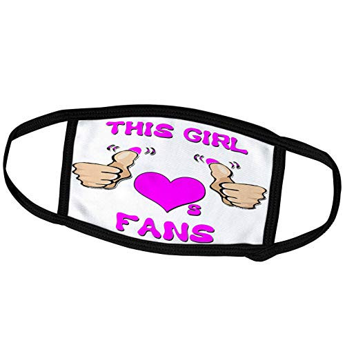 3dRose Blonde Designs This Girl Loves Various Things - This Girl Loves Fans - Face Masks -fm_185673_3-